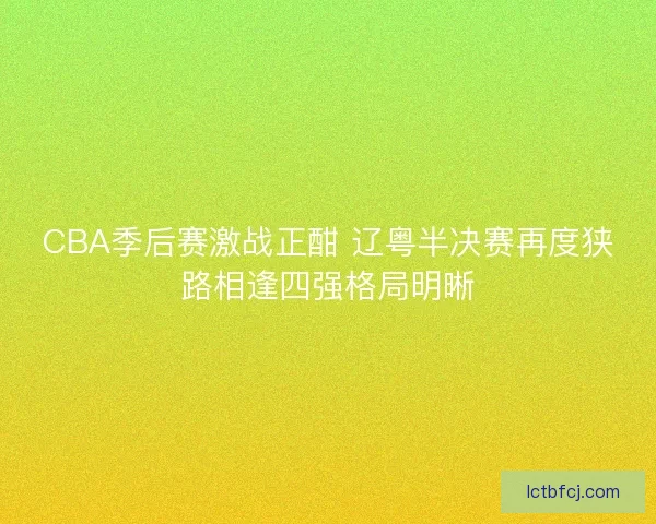 CBA季后赛激战正酣 辽粤半决赛再度狭路相逢四强格局明晰