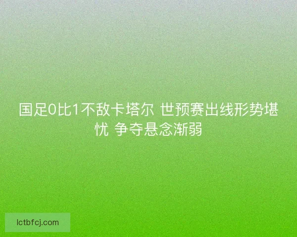 国足0比1不敌卡塔尔 世预赛出线形势堪忧 争夺悬念渐弱