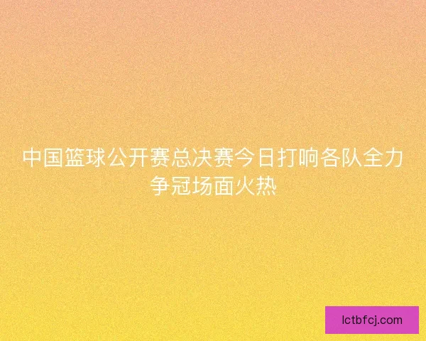 中国篮球公开赛总决赛今日打响各队全力争冠场面火热